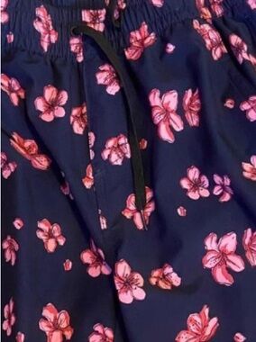 Plugg Navy Swim Shorts with Pink Floral Print